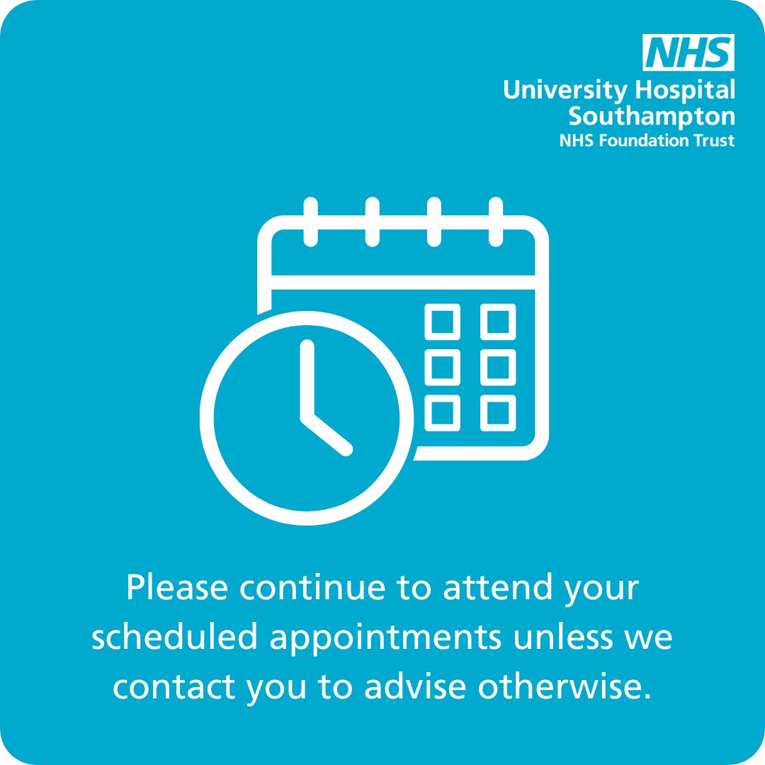 We are currently under significant pressure with high attendances in our Emergency Department and across the hospital. 🏥

📅 Despite this, it’s vital that you continue to attend your scheduled appointments unless we contact you directly to advise otherwise.

(1/2) 👇