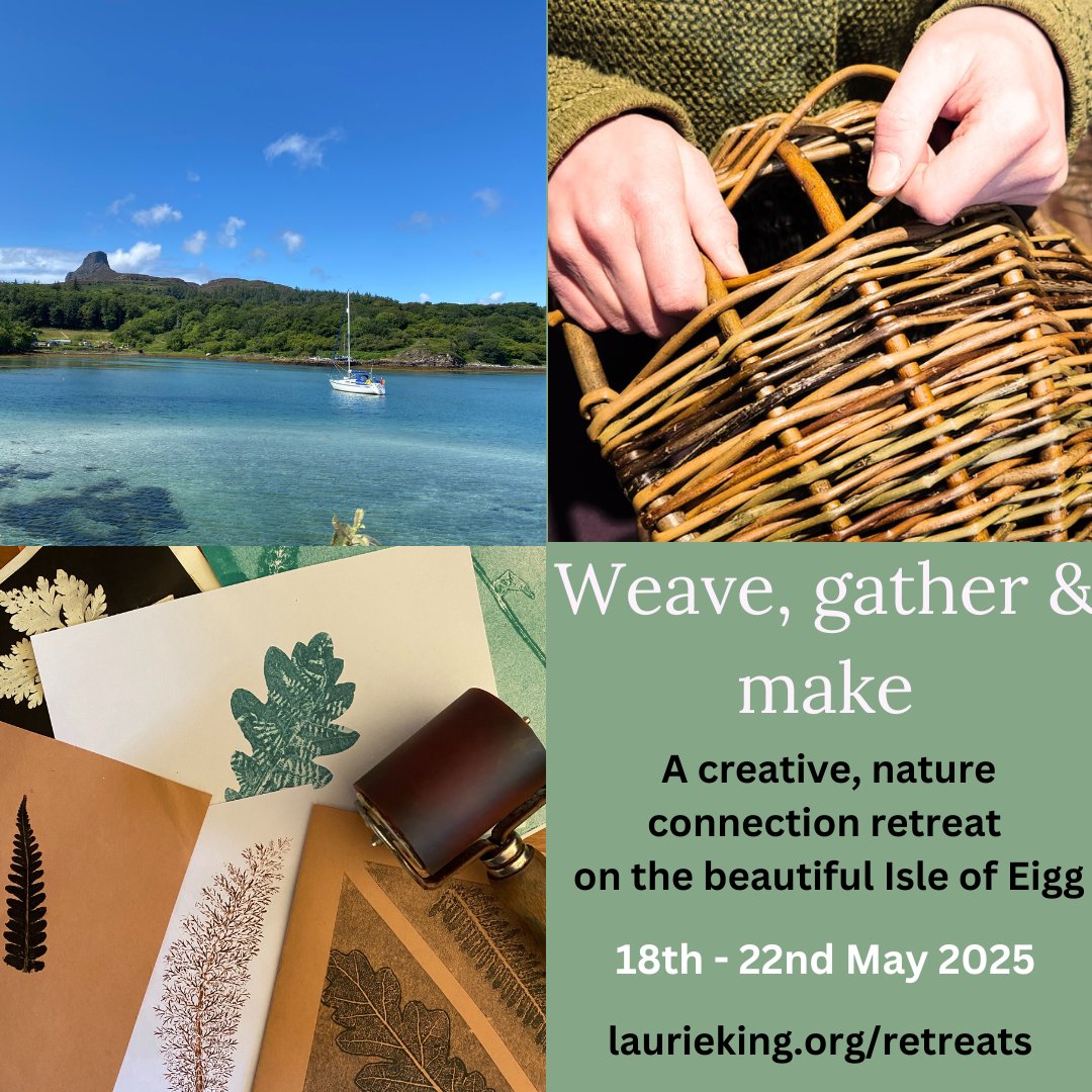 Get creative on Eigg this year!
Join Laurie King and basket makers from All About Willow, Catherine Davies and Pascal Carr, for a creative retreat on the beautiful Isle of Eigg. 
For more information visit laurieking.org/weave-gather-m…