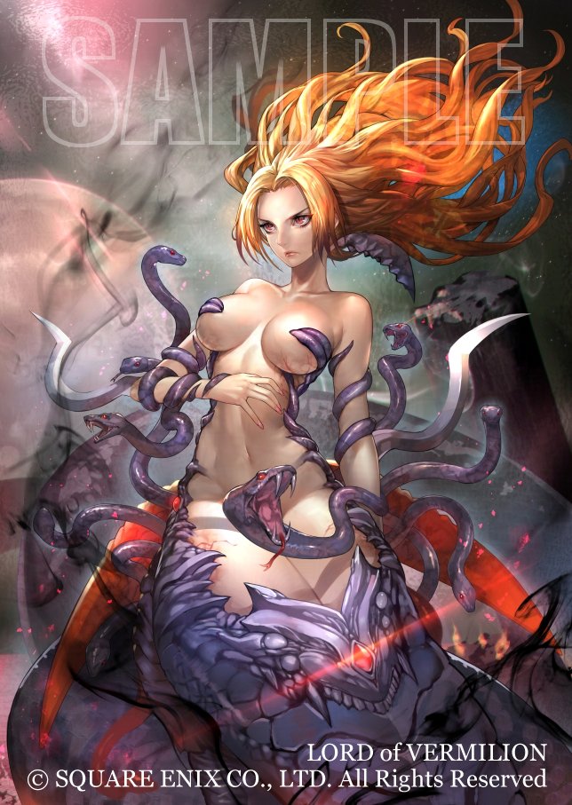 過去絵ですが巳年ということで…たくさん蛇を描いたスクウェア・エニックス様【ロード オブ ヴァーミリオンIII】のラミアです🐍
既に稼働終了してしまいましたが…すごく楽しく描かせて頂いた思い出…!!😭
(肌色多いのでセンシティブにしました!🙇)
ⓒSQUARE ENIX 