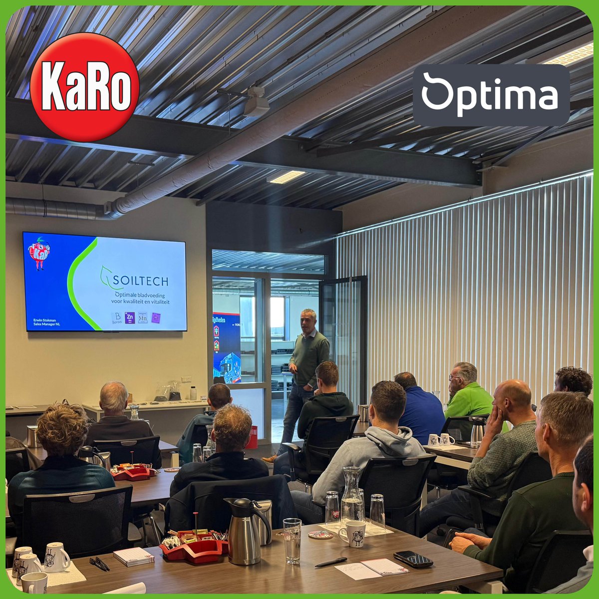 soil_tech's tweet image. Vandaag zijn we aanwezig tijdens de jaarlijkse Kennisbijeenkomst Kool &amp;amp; Broccoli georganiseerd door KaRo in Zwaagdijk. Collega Erwin Stokman vertelt over onze Optima bladvoeding aan de hand van een groot aantal praktijkvoorbeelden.
#bladvoeding #vollegrondsgroenten #bladmeststof