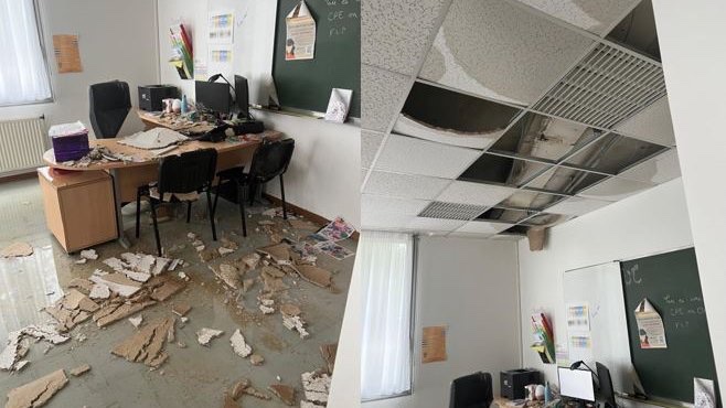 AlertesInfos's tweet image. 🇫🇷 FLASH - Murs et plafonds qui s’effondrent, fuites d’eau, rats qui s’y baladent : le lycée Paul Éluard de Saint-Denis et ses 2000 élèves sont menacés de fermeture et ne rouvriront pas en septembre si la région ne réalise pas de travaux de rénovation dans l’établissement.…