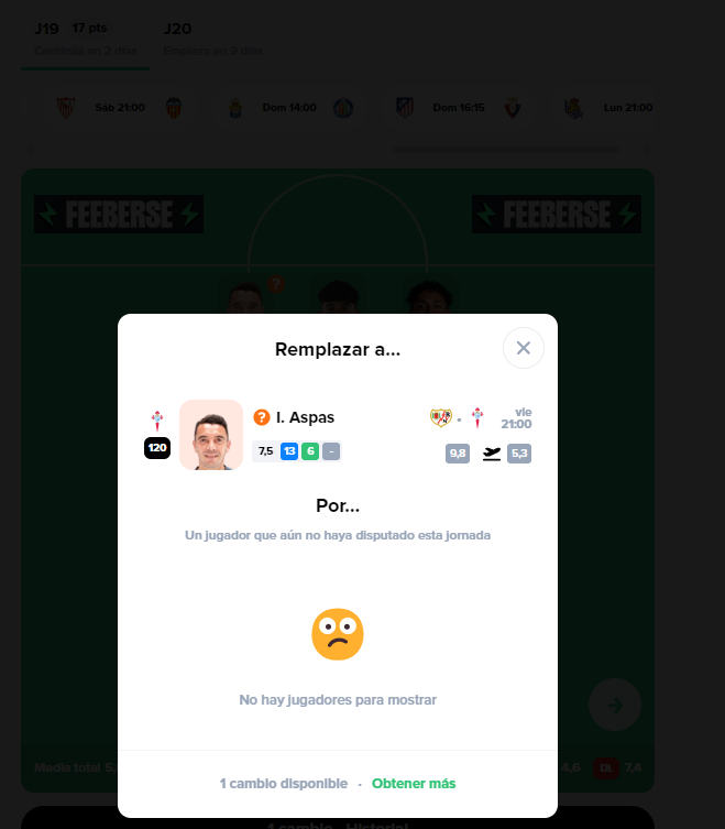 quicorr0's tweet photo. @MisterFantasyES buenas!

Os hago 2 preguntas:

1. J19 no hace falta estar en positivo este viernes porque ya se empezó, ¿cierto?

2. No me deja cambiar a aspas por Sandro - Las Palmas (Teniendolo en el equipo y quedándole por disputar la j19).

Gracias por adelantado! https://t.co/mUvRJJP69C