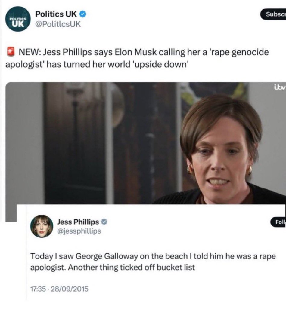 🚨NEW: An old tweet has emerged of Jess Phillips using the exact words “rape apologist.”