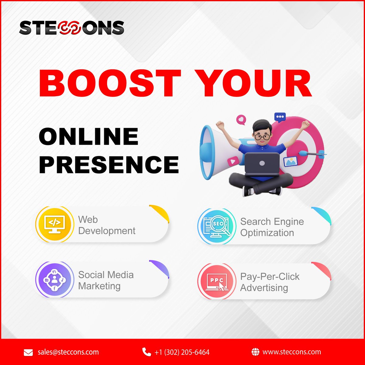 StecconsTech's tweet image. Elevate Your Brand&apos;s Online Presence.

Unlock the full potential of your digital footprint with @StecconsTech , Our expertise spans #WebsiteDesign, #SEO, #socialmediamanagement &amp;amp; #payperclick campaigns.