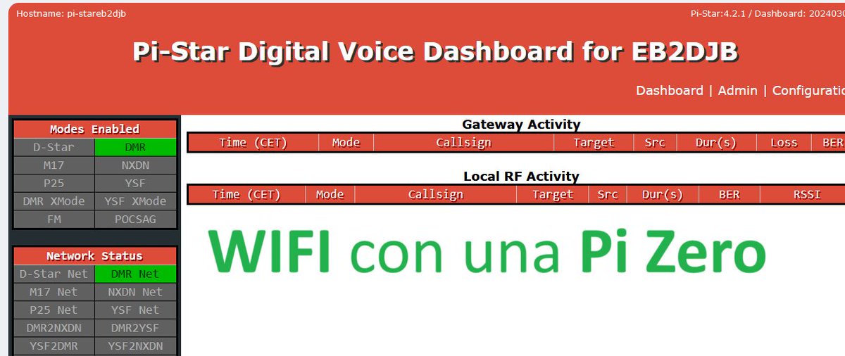 Cómo configurar a la primera el Wifi 🛜en Hotspot #PiStar con #raspberrypi Zero. <a href="/eb2djb/">Rafa - EB2DJB</a> nos lo cuenta. #DMR #MMDVM #Radioaficionados #Radioaficion #hamradio