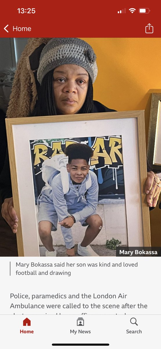Mary Bokassa last saw her son Kelyan at lunch time yesterday. He went to an appointment by bus, but died after being attacked on the bus with a knife. The killer remains at large.