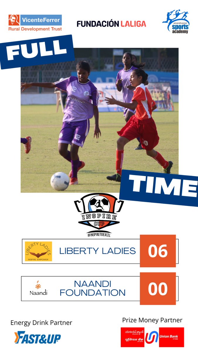 ASA_RDT's tweet image. Liberty Ladies FC won the match against the Naandi Foundation.

#inspirecup #inspiretoexcel