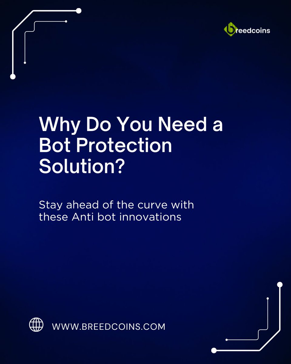breedcoins's tweet image. Why You Need Anti-Bot Protection: Insights from Breedcoins&amp;gt;&amp;gt;breedcoins.com/anti-bot-devel…

#AntiBotDevelopment #BotDevelopment #CryptoTradingBot #CyberSecurity #MaliciousBots #WebProtection #DataSecurity #BotDetection #MachineLearning #DigitalSafety #CryptoCommunity