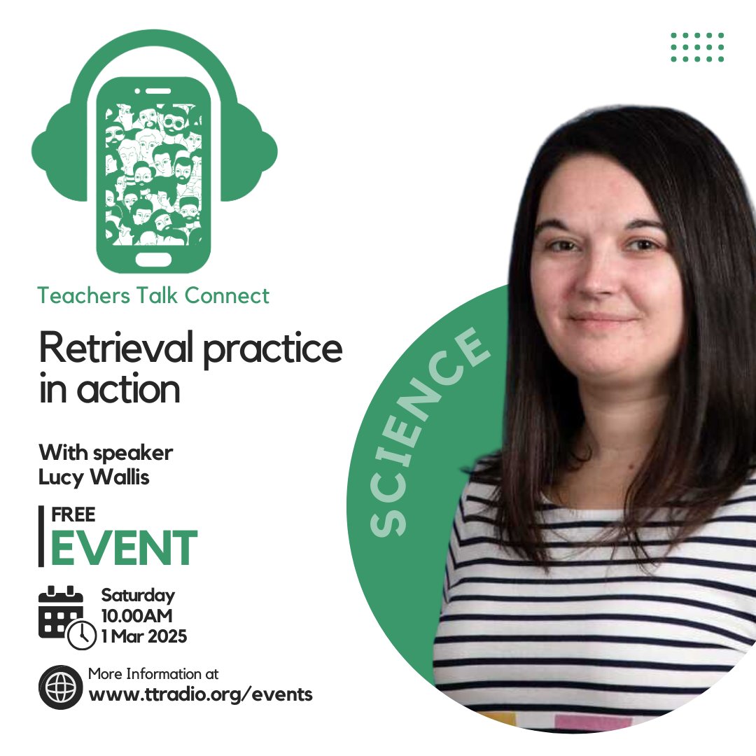 ** Announcing ** Our third speaker at TTR Connect Science Strand on 1st March in Manchester is <a href="/LucyWallis14/">Mrs Wallis</a>! Free tickets here: ttradio.org/teachers-talk-… <a href="/DrDavidBoyce/">Dr David Boyce</a>