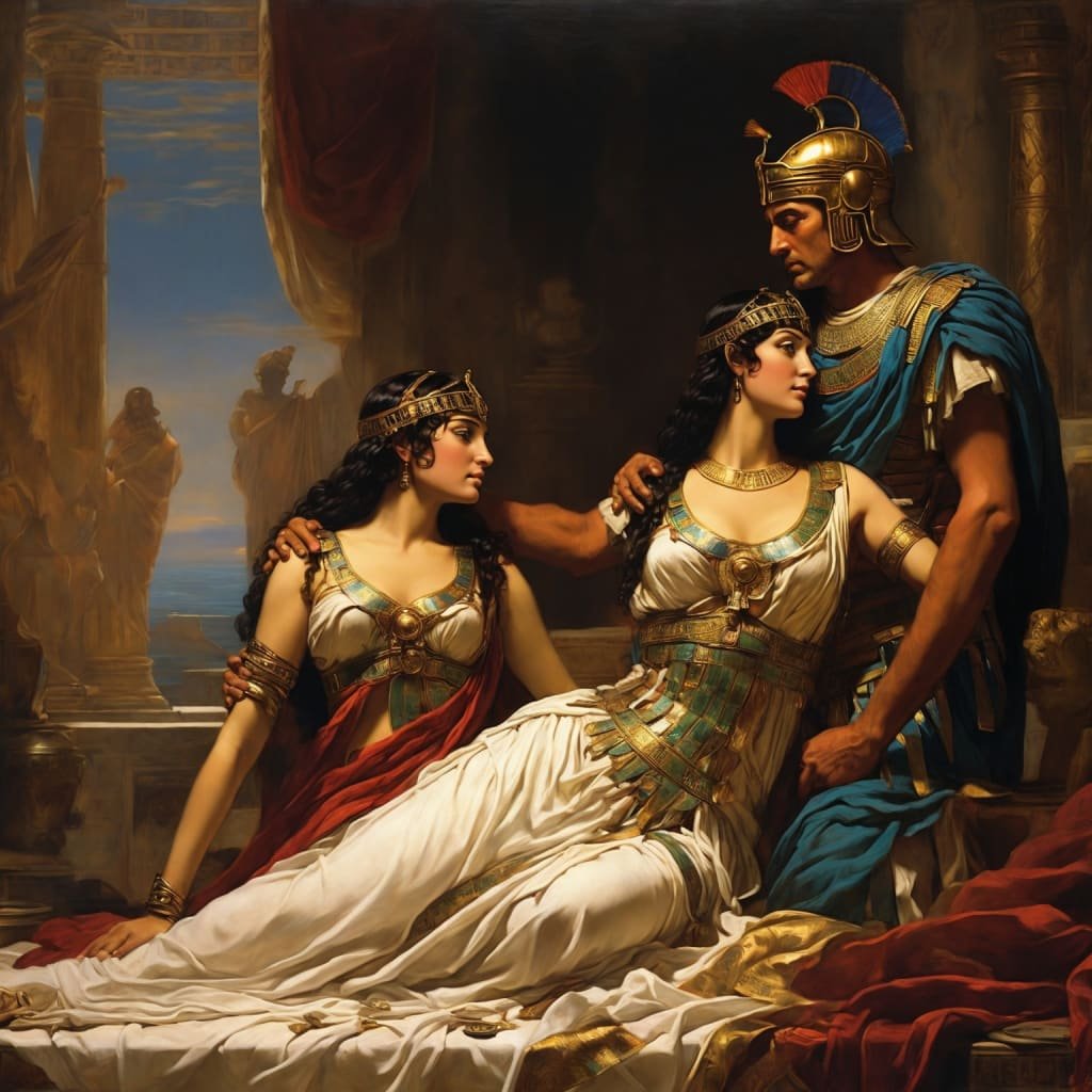 DKAstrology's tweet image. The level of seduction!
#Cleopatra #MarkAnthony 

"Antony was so captivated by her, that while Fulvia his wife maintained his quarrels in Rome against Caesar by actual force of arms, and the Parthian troops...were assembled in Mesopotamia,