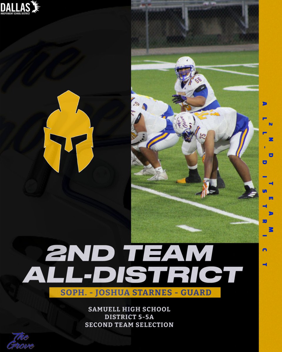 Congratulations to Joshua Starnes on being nominated for 2nd Team All - District in district 5-5A. #SpartanStrong