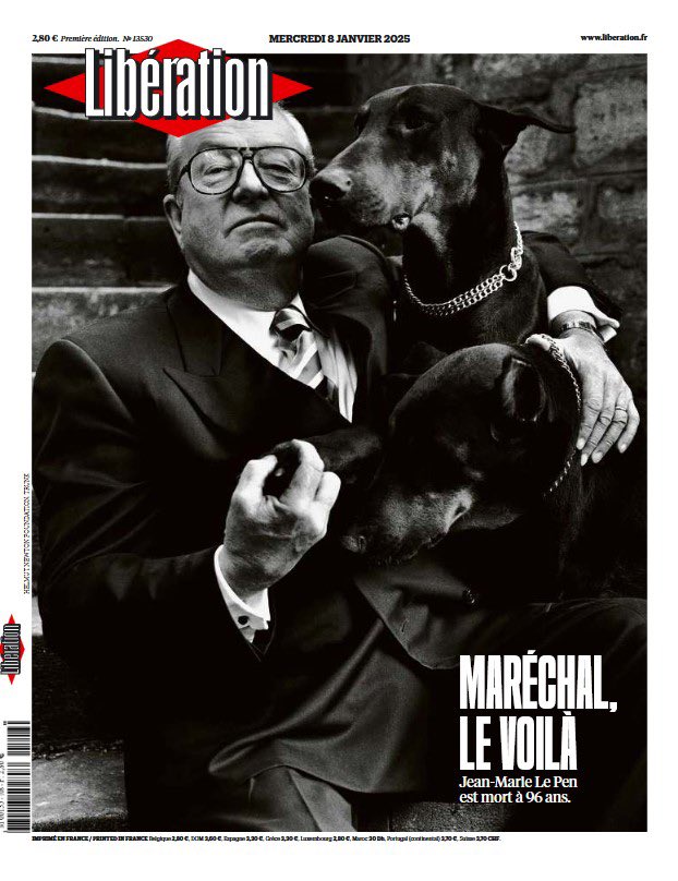 Oui, la Une de <a href="/libe/">Libération</a> sur la mort de Jean-Marie Le pen  avec la photo d’Helmut Newton est dingue, mais celle de <a href="/humanite_fr/">L'Humanité</a> avec son poignard de la guerre d’Algérie est encore plus dingue