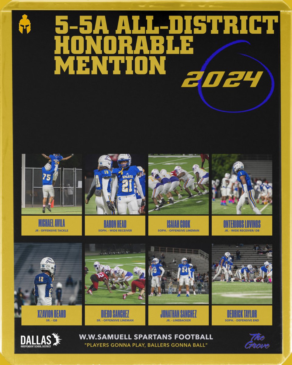 Congratulations to the following athletes on being recognized in district 5 - 5A. #SpartanStrong