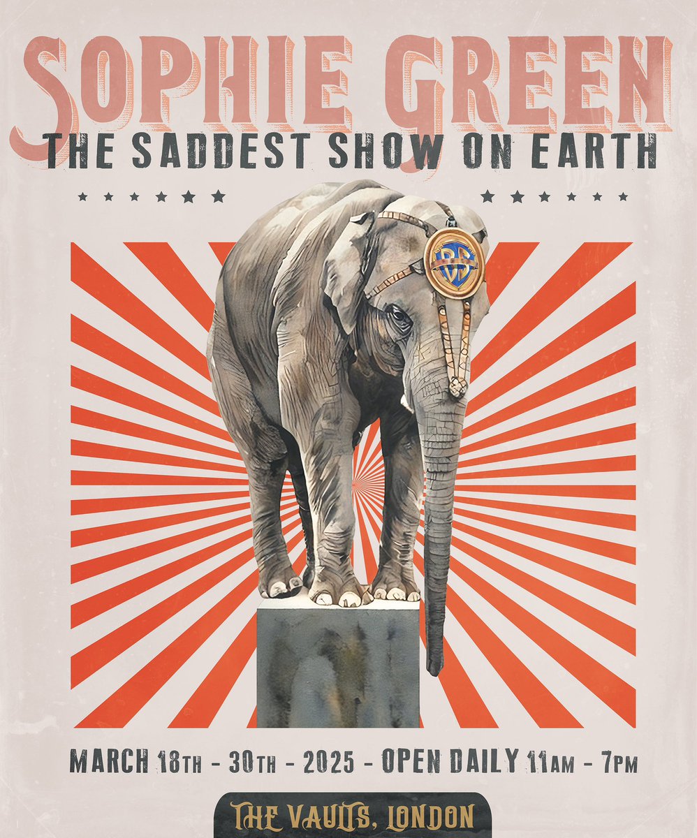 Sophie Green (@sophiegreenart) on Twitter photo SAVE THE DATE! 🤡
The Commodities collection is being officially exhibited in a hauntingly wonderful event; ‘The Saddest Show on Earth’ at <a href="/thevaultslondon/">The Vaults</a> (underneath Waterloo Station) from 18-30 March 2025.
I will be attending the event on the 22nd & 30th March if you want SAVE THE DATE! 🤡
The Commodities collection is being officially exhibited in a hauntingly wonderful event; ‘The Saddest Show on Earth’ at <a href="/thevaultslondon/">The Vaults</a> (underneath Waterloo Station) from 18-30 March 2025.
I will be attending the event on the 22nd & 30th March if you want