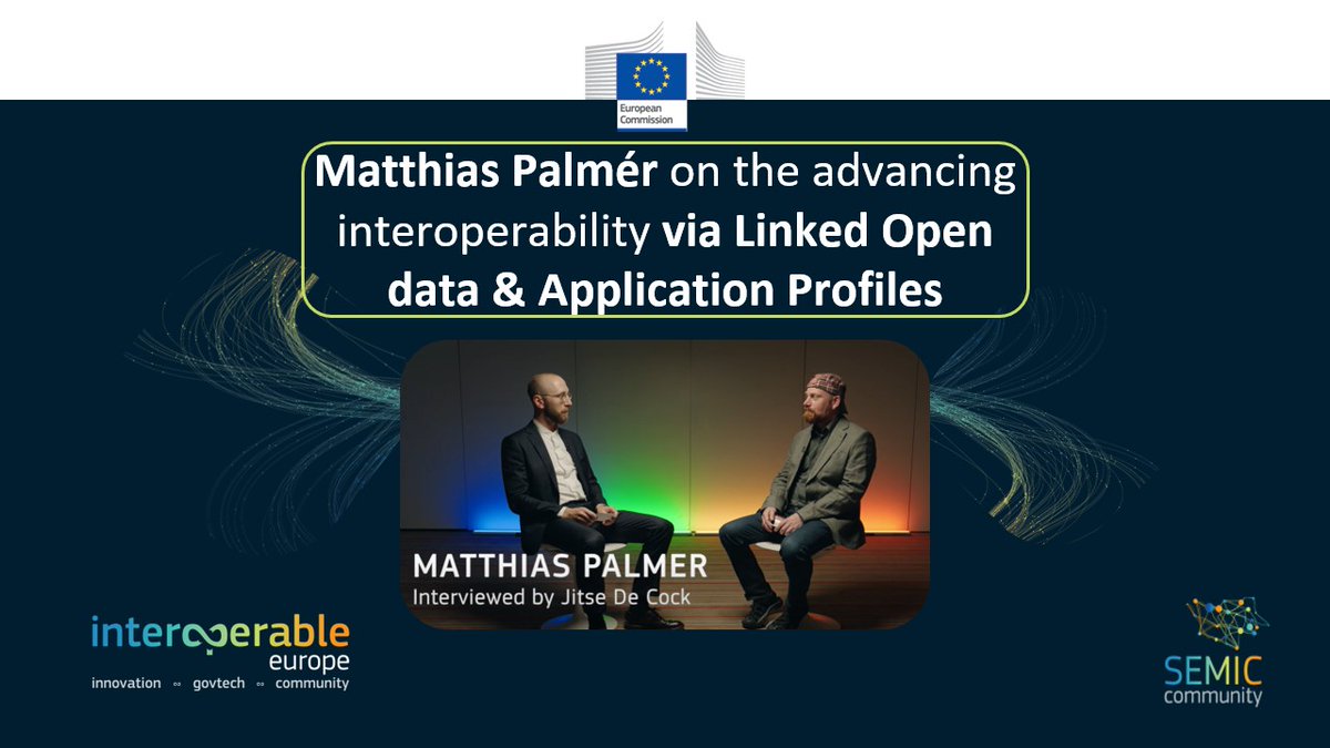 Transforming public services with Linked Open Data &amp; Application Profiles⤵️

Matthias Palmér (CTO &amp; co-founder of MetaSolutions) shares how application profiles boost interoperability and seamless data exchange at #SEMIC2024👉europa.eu/!tt8fDG
