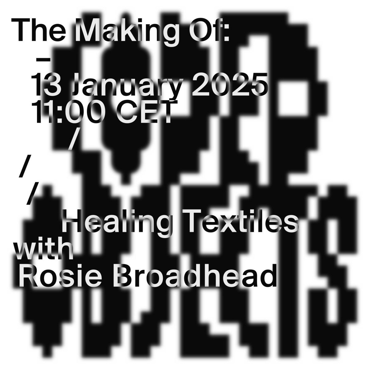Kunsthistorisches Institut in Florenz (@khiflorenz) on Twitter photo 📅13 January, 11am
📍 Florence
The Making Of: Healing Textiles with Rosie Broadhead
Organized by the Lise Meitner Group “Coded Objects”. Please register for the workshop before January 9.
 
➡️t1p.de/znqni 📅13 January, 11am
📍 Florence
The Making Of: Healing Textiles with Rosie Broadhead
Organized by the Lise Meitner Group “Coded Objects”. Please register for the workshop before January 9.
 
➡️t1p.de/znqni