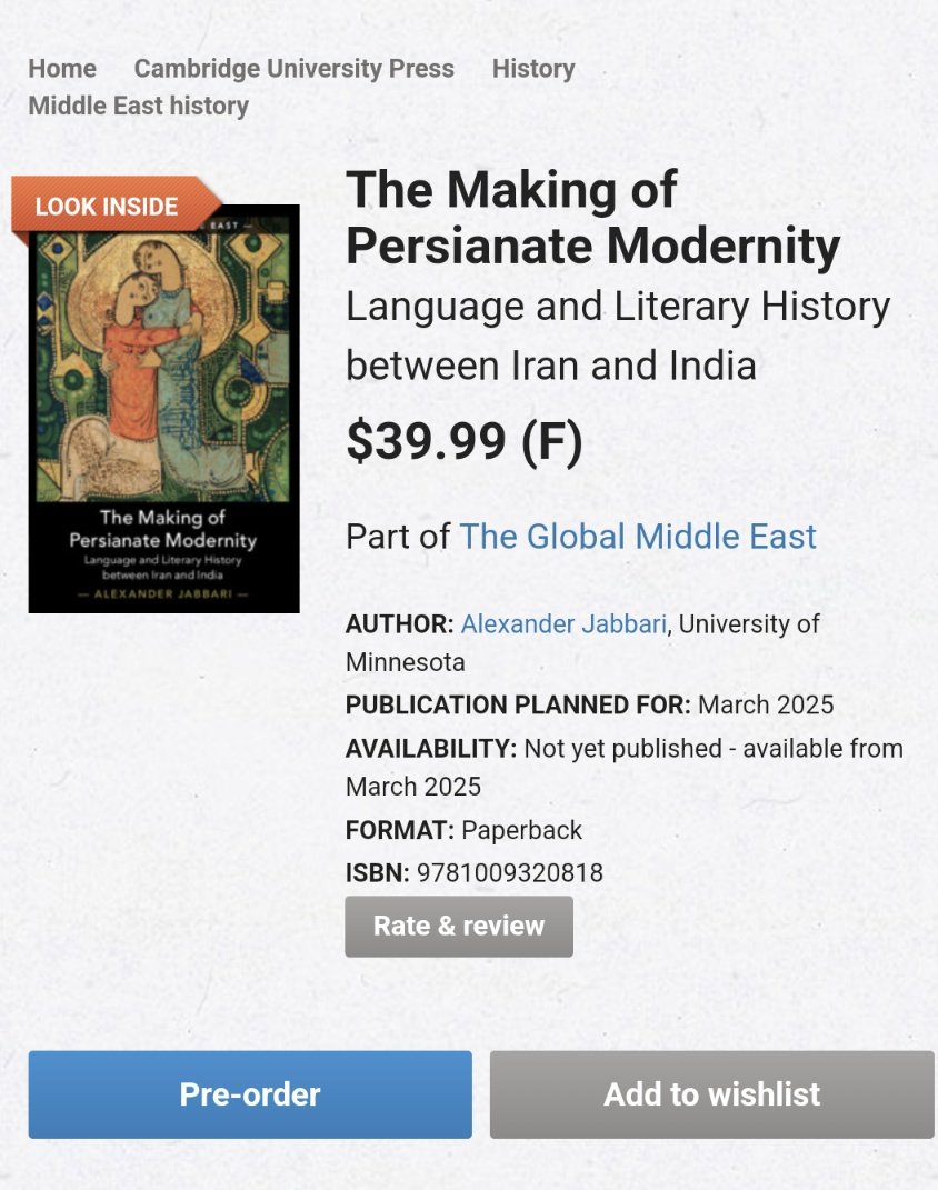 My book The Making of Persianate Modernity is finally coming out in paperback, March 2025. Available for preorder now.