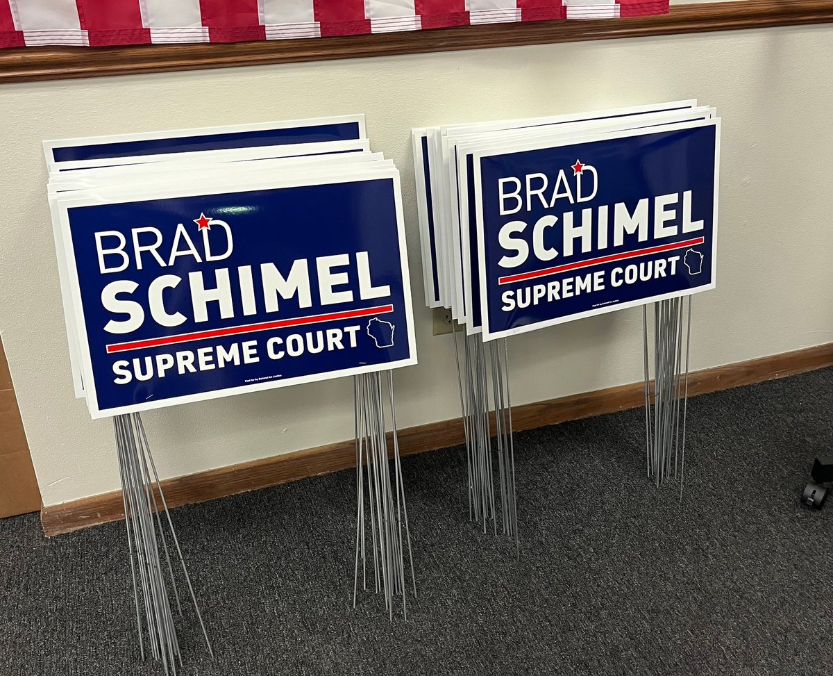 🚨BRAD SCHIMEL YARD SIGNS HAVE ARRIVED🚨

Come on in to our <a href="/WIYRs/">Wisconsin Young Republicans</a> Headquarters in Waukesha and pick up your <a href="/TeamSchimel/">Team Schimel</a> Yard Sign Today!

Office information &amp; Hours:
Address: 1701 Pearl St #5, Waukesha
Hours: Monday-Friday 10am-2pm