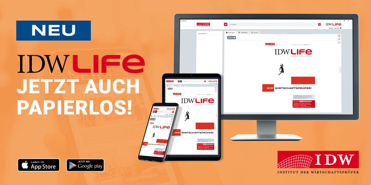 📰 Lesen Sie in der Januar-Ausgabe der #IDWLife über das neue #MissionStatement des IDW!

💪 Das neue Leitbild unterstützt die klare, aktuelle Positionierung des Berufsstands der #Wirtschaftsprüfer und verdeutlicht die Relevanz ihrer Tätigkeit in einer sich wandelnden Welt.