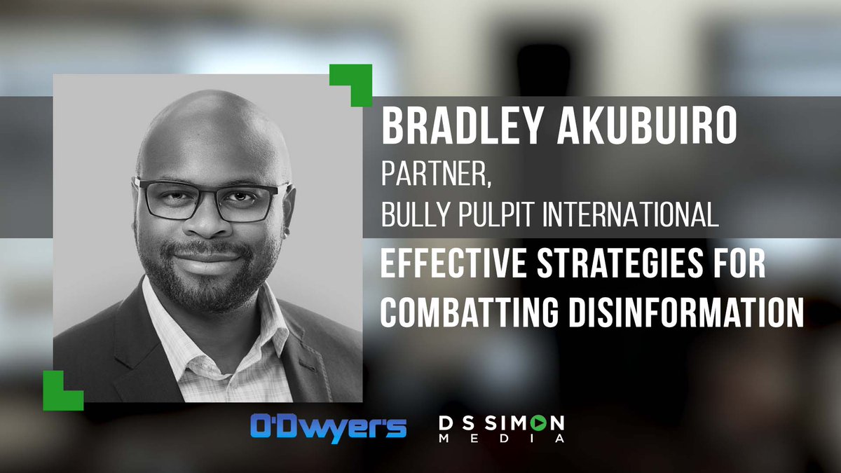 In this episode of PR's Top Pros Talk, Bradley Akubuiro, Partner at Bully Pulpit International, discusses valuable insights on how communicators can combat disinformation. 

Watch the episode: dssimon.com/prs-top-pros-t…

#disinformation #business #values