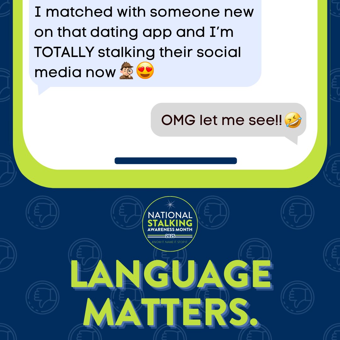 2NDFloorNJ's tweet image. Casually using the word “stalking” in everyday conversations minimizes the reality of how dangerous and traumatic the crime really is, and downplaying the seriousness of stalking can make it harder for victims and survivors to seek and receive support.  #KnowItNameItStopIt