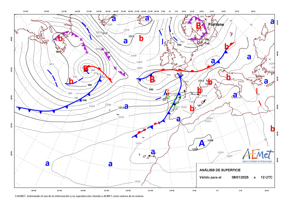 crballesteros's tweet photo. #ClimaEnMapas. Último mapa de análisis de superficie y previstos para H+12, H+24 y H+36, obtenidos de #AemetOpenData.
https://t.co/IsdPiSLh3e https://t.co/QTYkXW2vDl