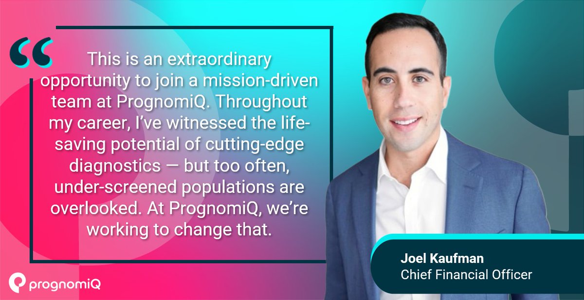 We’re excited to welcome Joel Kaufman to PrognomiQ as Chief Financial Officer.

Please join us in welcoming Joel to the team!

prognomiq.com/press-releases…