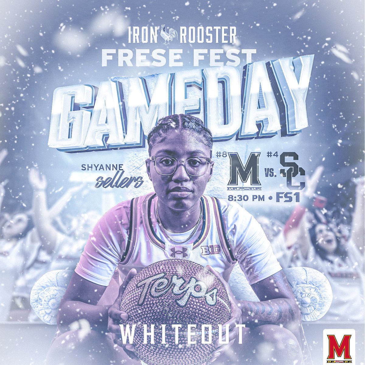 𝕎ℍ𝕀𝕋𝔼 𝕆𝕌𝕋 𝐆𝐀𝐌𝐄 𝐃𝐀𝐘‼️

🆚 No. 4 USC
🕗 8:30 PM ET
📍 XFINITY Center
🎟️  bit.ly/2425WBBTix 
📺 <a href="/FS1/">FS1</a>
🎧 bit.ly/4gL4BBc
📊 go.umd.edu/3EzhWvF
📃 bit.ly/405iRxQ

#faMily 🐢