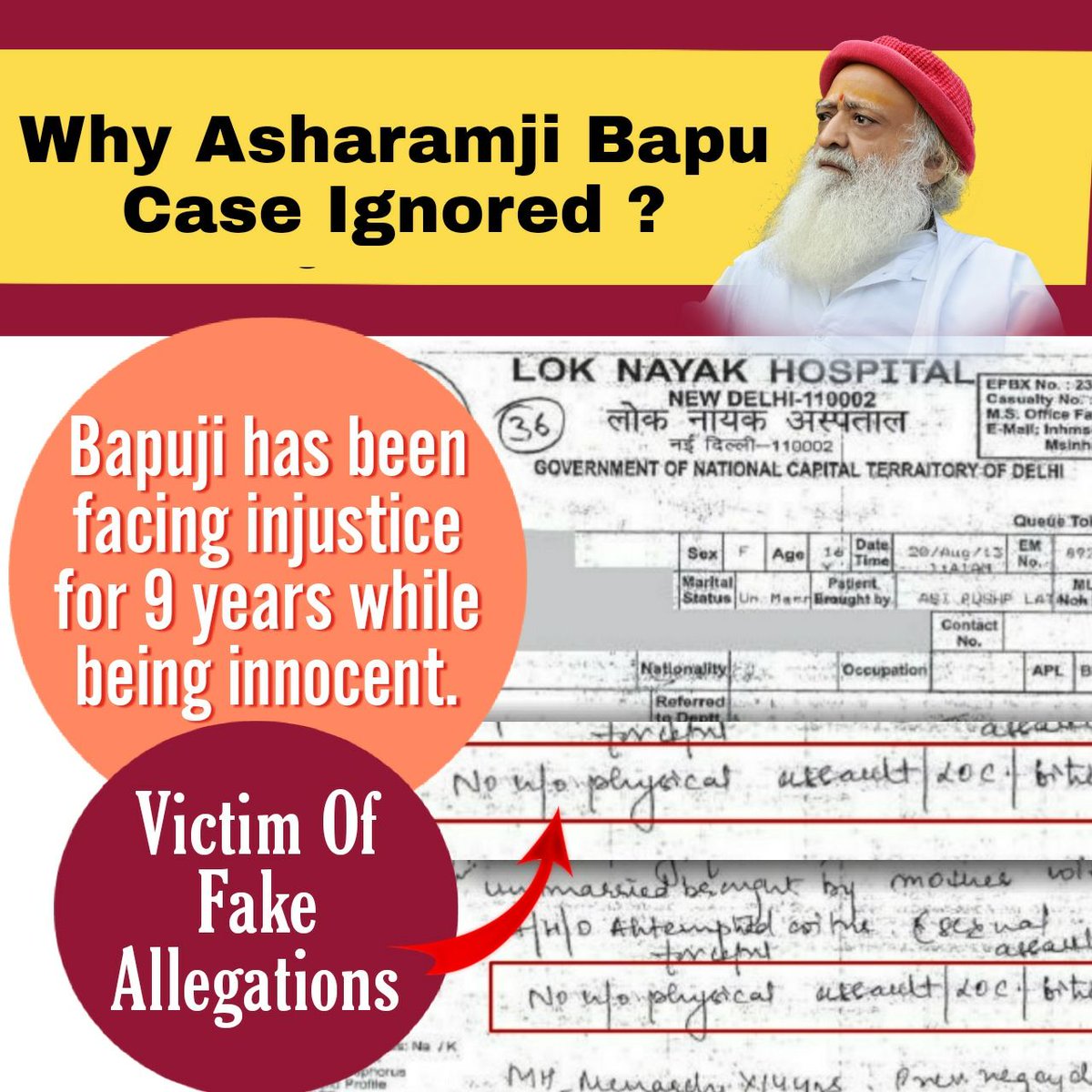 The truth is clear: the girl was a major. Why was POCSO imposed? Asharam Bapu’s innocence is now backed by the medical report, and it’s time to question the misuse of power. #झूठे_केस_में_फसाया_निर्दोष_संत_को