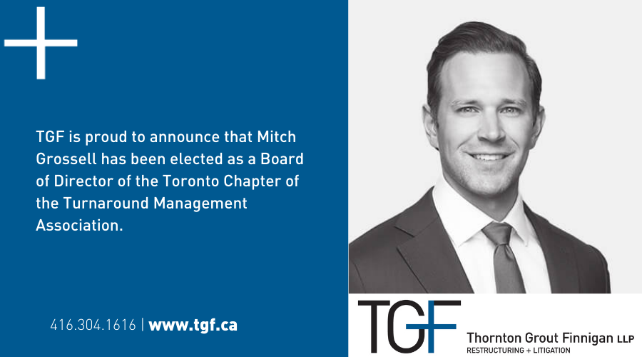 Mitch Grossell has been elected to the Board of Directors of the Toronto Chapter of the Turnaround Management Association (TMA). tinyurl.com/bd6hakbs