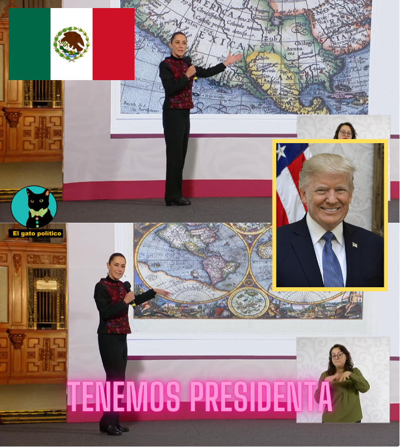 🔴🔴¡Tómala! 🇺🇸
Magistral respuesta de la presidenta de México a Donald Trump. Tras demostrarle que desde hace más de 400 años el mundo entero llama "Golfo de México" al Golfo de México, Claudia Sheinbaum propone llamar también a América del Norte: "América Mexicana", tal como se
