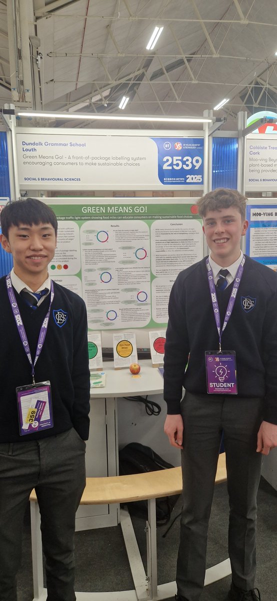 Best of Luck to Jack Wang ,Eoin Larkin and Conor Cooper competing in the BT Young Scientist Exhibition this week.