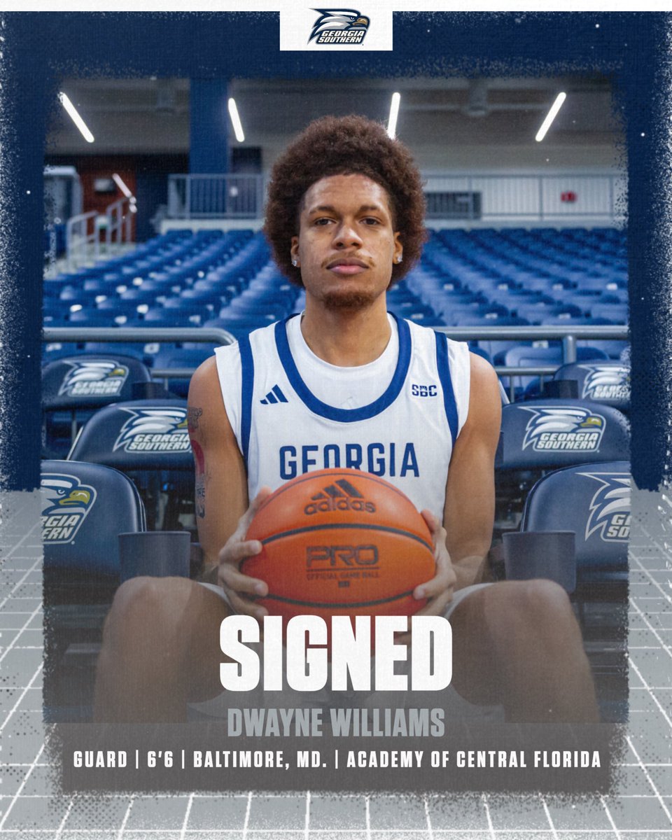 Georgia Southern Men's Basketball (@gsathletics_mbb) on Twitter photo Officially official. Welcome to Eagle Nation, Dwayne! ✍️🦅
#HailSouthern | <a href="/dwayxee/">Dwayne Williams</a> Officially official. Welcome to Eagle Nation, Dwayne! ✍️🦅
#HailSouthern | <a href="/dwayxee/">Dwayne Williams</a>