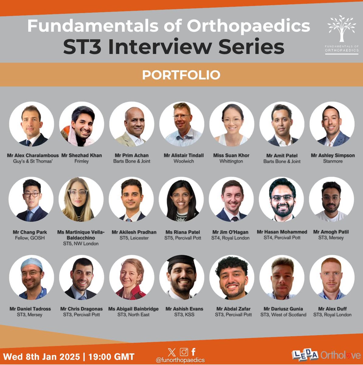 Fundamentals of Orthopaedics (@funorthopaedics) on Twitter photo We are back tonight with our ST3 interview series 😃
It’s all about commitment to specialty!
tinyurl.com/funorthost32025
<a href="/pramodachan/">pramod achan</a> <a href="/sportskneedoc/">Shez Khan</a> <a href="/DrAChara/">Alex Charalambous</a> <a href="/amitpatelortho/">Amit Patel</a> <a href="/CParkOrth/">ChangPark</a>
#orthotwitter We are back tonight with our ST3 interview series 😃
It’s all about commitment to specialty!
tinyurl.com/funorthost32025
<a href="/pramodachan/">pramod achan</a> <a href="/sportskneedoc/">Shez Khan</a> <a href="/DrAChara/">Alex Charalambous</a> <a href="/amitpatelortho/">Amit Patel</a> <a href="/CParkOrth/">ChangPark</a>
#orthotwitter