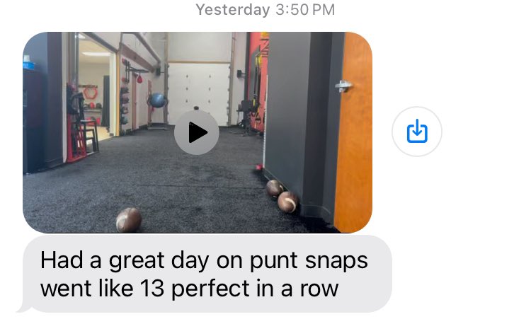 realjakholbrook's tweet image. Love getting texts like this from @judd_cunningham. Judd is working hard on letting his chest lead his snap and the results are showing 👀#longsnapper
