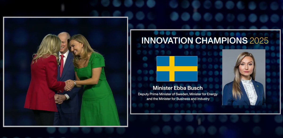 Sverige - ett av världens mest innovativa länder!
Den amerikanska konsumentorganisationen CTA genomför vartannat år en global undersökning om hur innovationsvänliga olika länder är. <a href="/BuschEbba/">Ebba Busch</a> var på plats i Las Vegas och tog emot priset å Sveriges vägnar.
regeringen.se/pressmeddeland…
