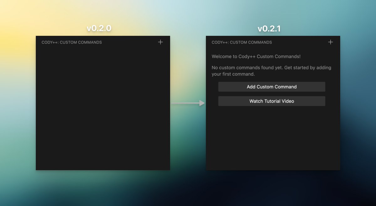 leodoan_'s tweet image. My friend needed an AI assistant, so I recommended the awesome combo of @SourcegraphCody + @CodyPlusPlus (custom commands FTW!). But she got stuck! Turns out the blank page was a bit confusing. 

Lesson learned: even simple things like a welcome text can make a big difference!