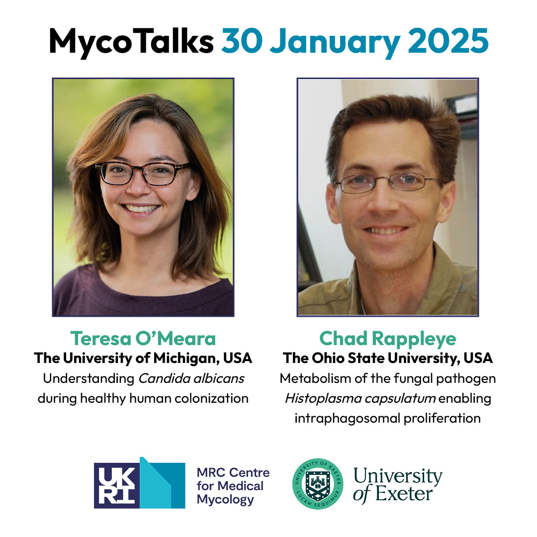 MRCcmm's tweet image. Join us online for #MycoTalks with Teresa O&apos;Meara and Chad Rappleye.
📅Thursday 30 January
🕓16:00 GMT

Register here: Universityofexeter.zoom.us/webinar/regist…
