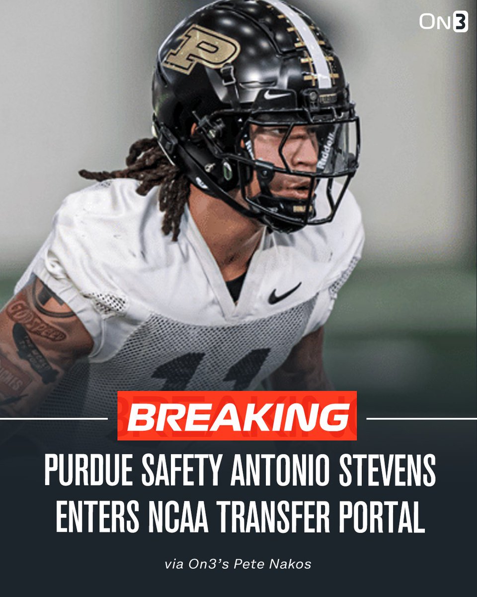Transfer Portal (@transferportal_) on Twitter photo NEWS: Purdue starting safety Antonio Stevens has entered the NCAA Transfer Portal, <a href="/PeteNakos_/">Pete Nakos</a> reports.
on3.com/transfer-porta… NEWS: Purdue starting safety Antonio Stevens has entered the NCAA Transfer Portal, <a href="/PeteNakos_/">Pete Nakos</a> reports.
on3.com/transfer-porta…