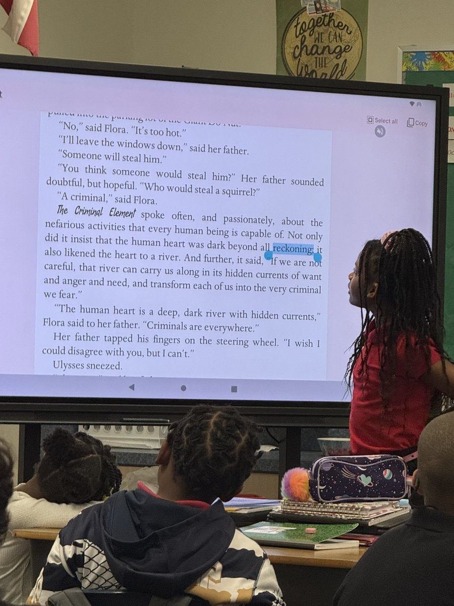 AHillCHread's tweet image. Hawkins had her scholars diving deep into character analysis during their Flora &amp;amp; Ulysses novel study! She modeled how to track changes in characters’ feelings and identify text evidence to support their responses. 📚✨ #CloseReading #TextEvidence #EngagedReaders”@LRELonghorns