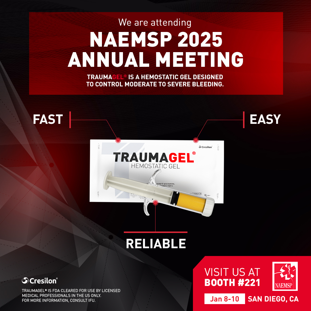Visit us at NAEMSP 2025 in San Diego, booth 221, to discover how TRAUMAGEL® helps control bleeding in seconds. See you there!

__
<a href="/NAEMSP/">NAEMSP</a> 
#traumacare #lifesciences #ems