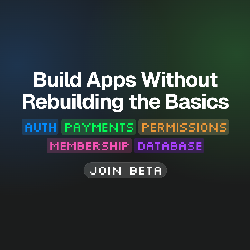 updatedotdev's tweet photo. Don't spend weeks building the infrastructure for your Saas. Keyrail includes:

👥 User authentication w/ multi-tenancy
💵 Built-in payment integration
🔑 Permission management

Build your Saas faster! Join our beta!