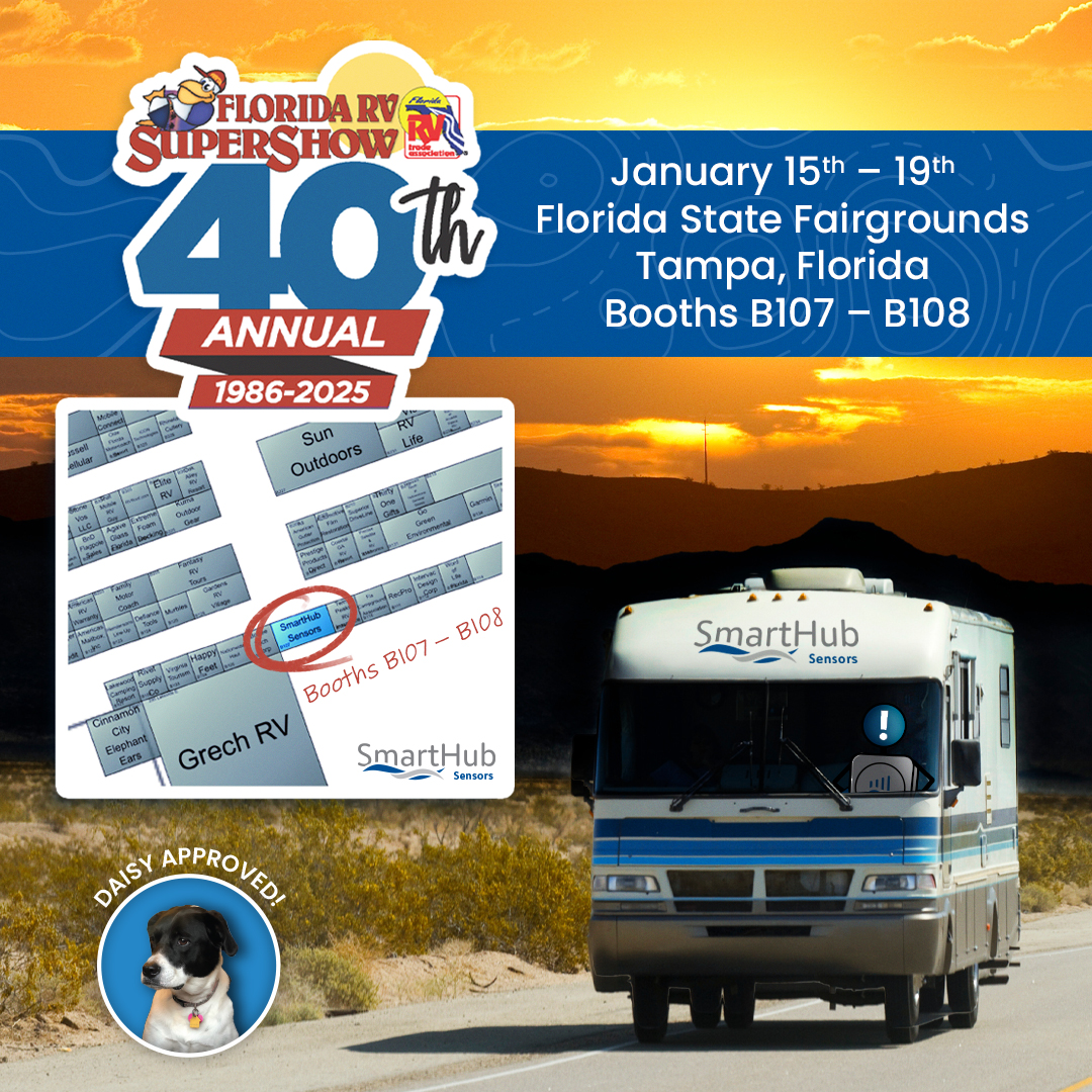 smarthubsensors's tweet image. Exciting news! SmartHub Sensors is
attending the 40th Annual Florida RV
Supershow starting next Tuesday! Come visit us at
booths B107 and B108 to see how we’re
revolutionizing RV living. #RVLife #smarthub #floridarvsupershow #rvevents #frvta