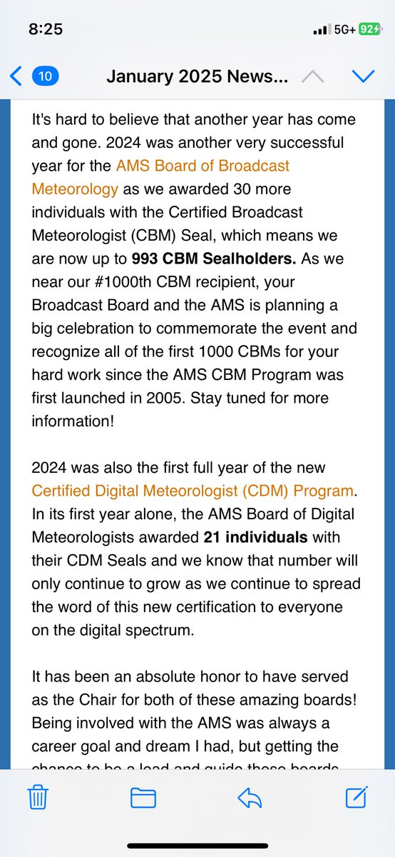 VAlonsoWeather's tweet photo. BIG Thank You to the @ametsoc for allowing me to write this end of the year piece for our #AMS CBMs, CDMs and Sealholders monthly newsletter! #BoardofBroadcastMeteorology #CertifiedBroadcastMeteorologist #AMSCBM #AMSCDM #CertifiedDigitalMeteorologist #BoardofDigitalMeteorologists https://t.co/bbV3P8xRxI
