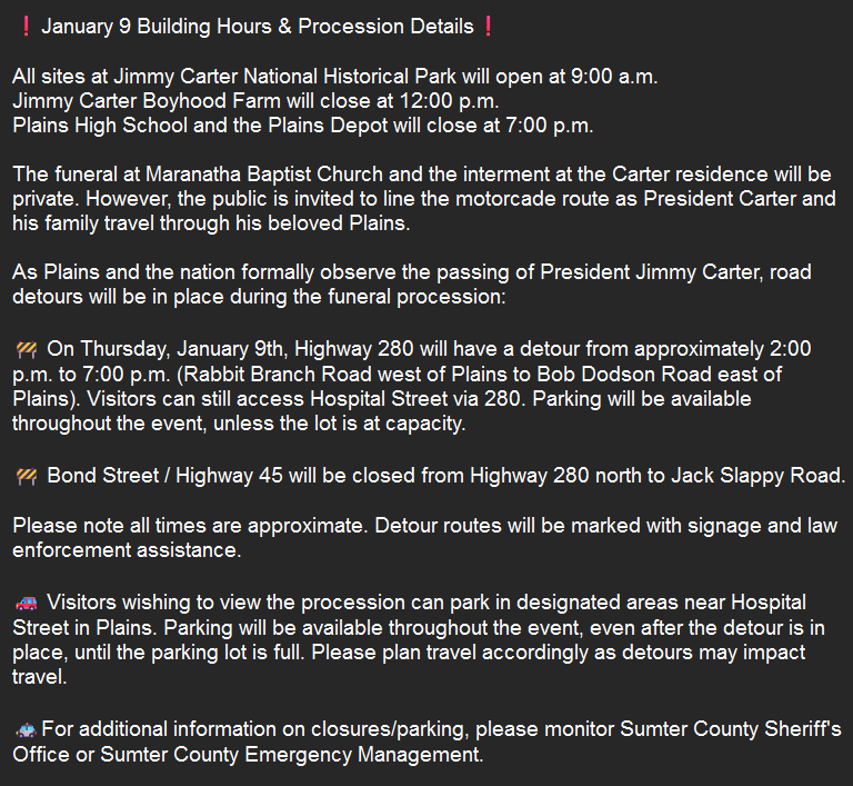 Jimmy Carter National Historical Park tweet media