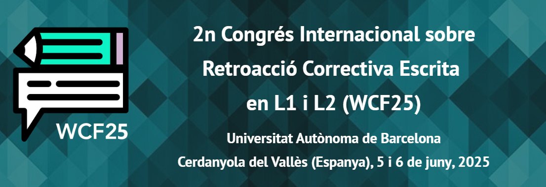 Grup de recerca Glossa | UVic-UCC (@grupglossa) on Twitter photo Elbec i Glossa coorganitzen el 2n Congrés de Retroacció Correctiva Escrita en L1 i L2, 5-6 juny 25. Propostes fins al 31 de gen. wcfproject.com. <a href="/SER_CLE/">SERCLE</a> <a href="/cpnlcat/">Consorci per a la Normalització Lingüística</a> <a href="/UVic_FETEP/">FETEP - UVic</a> <a href="/UVic_CRED/">UVic_CRED</a> <a href="/UDivulga/">UDivulga</a> <a href="/ICEUAB/">ICE de la UAB</a> <a href="/llenguacatalana/">Política Lingüística</a> <a href="/Sophie_McBridee/">Sophie McBride</a> <a href="/recercauniscat/">Recerca i Universitats</a> <a href="/MarilisaBirello/">Marilisa Birello</a> Elbec i Glossa coorganitzen el 2n Congrés de Retroacció Correctiva Escrita en L1 i L2, 5-6 juny 25. Propostes fins al 31 de gen. wcfproject.com. <a href="/SER_CLE/">SERCLE</a> <a href="/cpnlcat/">Consorci per a la Normalització Lingüística</a> <a href="/UVic_FETEP/">FETEP - UVic</a> <a href="/UVic_CRED/">UVic_CRED</a> <a href="/UDivulga/">UDivulga</a> <a href="/ICEUAB/">ICE de la UAB</a> <a href="/llenguacatalana/">Política Lingüística</a> <a href="/Sophie_McBridee/">Sophie McBride</a> <a href="/recercauniscat/">Recerca i Universitats</a> <a href="/MarilisaBirello/">Marilisa Birello</a>