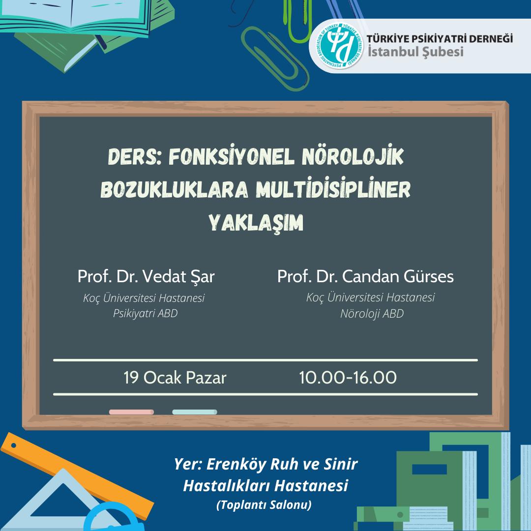Yeni etkinliğimiz Fonksiyonel Nörolojik Bozukluklara Multidisipliner Yaklaşım 19 Ocak 2025 Pazar günü 
Erenköy Ruh ve Sinir Hastalıkları EAH Toplantı Salonu'nda gerçekleşecektir. Başvuru için bağlantıdaki formu doldurabilirsiniz. forms.gle/oBsiMWc3kr9VTt…