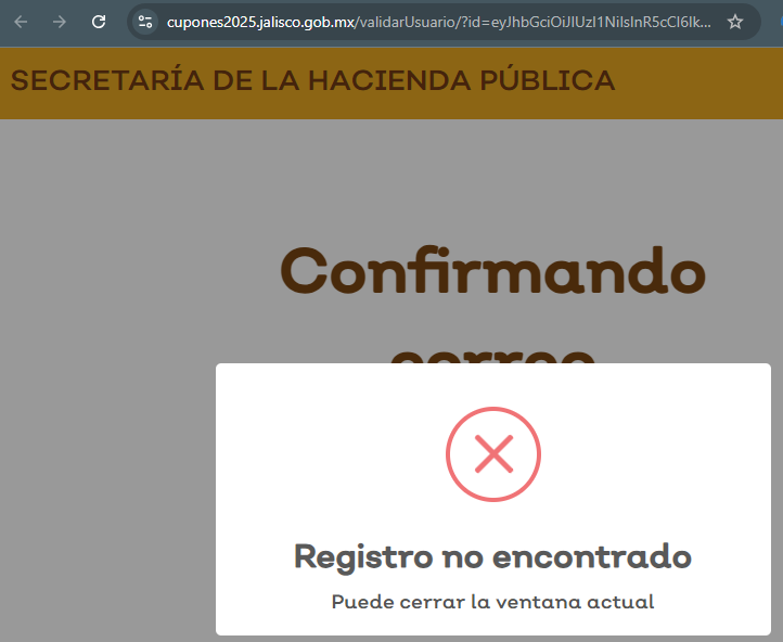 htbib's tweet photo. @JaliscoVial @GobiernoJalisco @TransporteJal Llevo toda la mañana entre "Registro no encontrado" y "Bad Gateway" https://t.co/kEuTPi4qiL