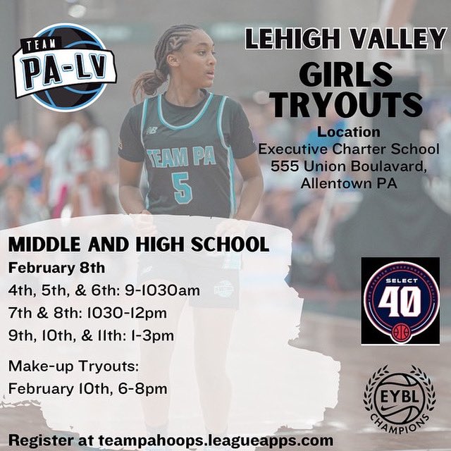 Girls Lehigh Valley Register Here teampahoops.leagueapps.com/events/4468411…