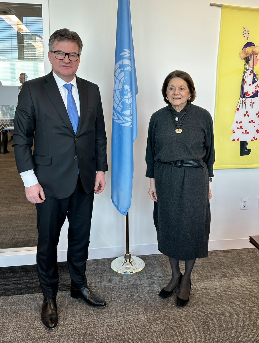 Miroslav Lajčák (@miroslavlajcak) on Twitter photo Very happy to meet with 🇺🇳 USG <a href="/DicarloRosemary/">Rosemary A. DiCarlo</a> during my visit to NYC. We spoke about the Western Balkans, regional developments and the Dialogue. Very happy to meet with 🇺🇳 USG <a href="/DicarloRosemary/">Rosemary A. DiCarlo</a> during my visit to NYC. We spoke about the Western Balkans, regional developments and the Dialogue.
